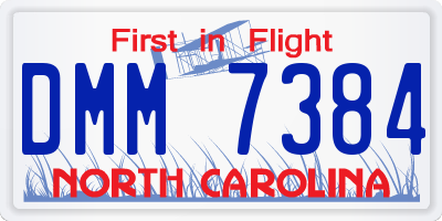 NC license plate DMM7384