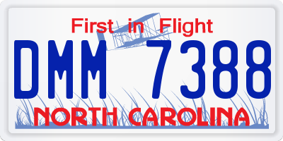 NC license plate DMM7388