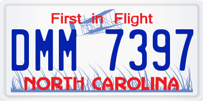 NC license plate DMM7397