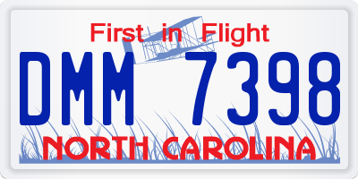 NC license plate DMM7398