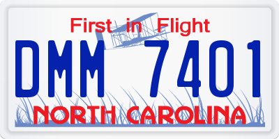 NC license plate DMM7401