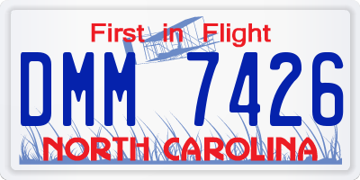 NC license plate DMM7426
