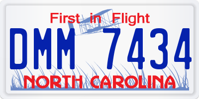 NC license plate DMM7434