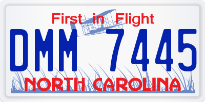 NC license plate DMM7445