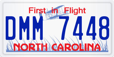 NC license plate DMM7448