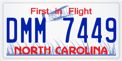 NC license plate DMM7449