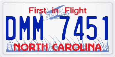 NC license plate DMM7451