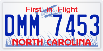 NC license plate DMM7453