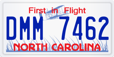 NC license plate DMM7462