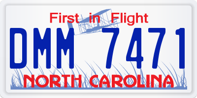 NC license plate DMM7471