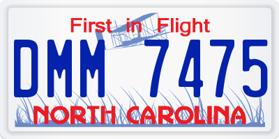 NC license plate DMM7475
