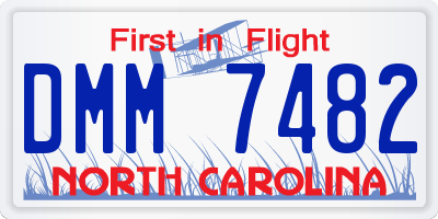 NC license plate DMM7482