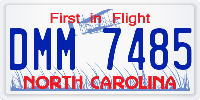 NC license plate DMM7485