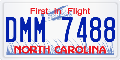 NC license plate DMM7488