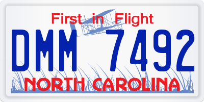 NC license plate DMM7492