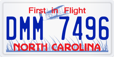 NC license plate DMM7496