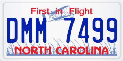 NC license plate DMM7499