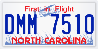 NC license plate DMM7510