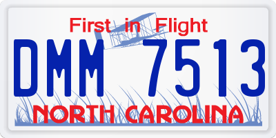 NC license plate DMM7513