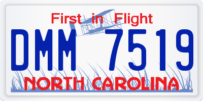 NC license plate DMM7519
