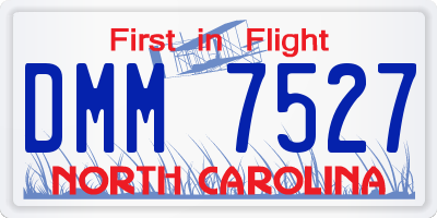 NC license plate DMM7527