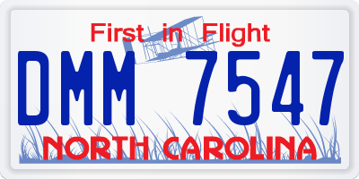 NC license plate DMM7547