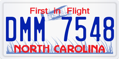 NC license plate DMM7548