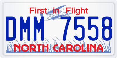 NC license plate DMM7558