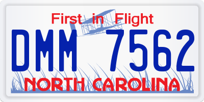 NC license plate DMM7562
