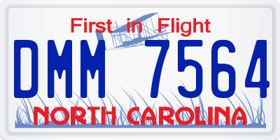NC license plate DMM7564