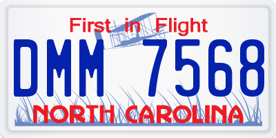 NC license plate DMM7568