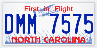 NC license plate DMM7575