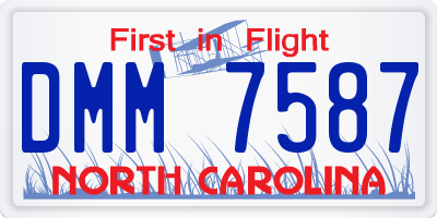 NC license plate DMM7587