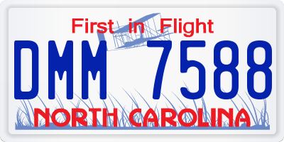 NC license plate DMM7588