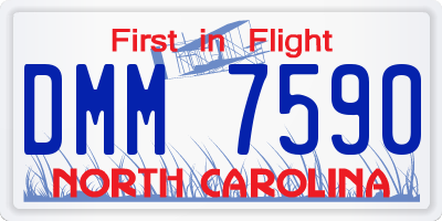 NC license plate DMM7590