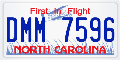 NC license plate DMM7596