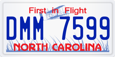 NC license plate DMM7599