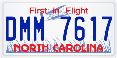 NC license plate DMM7617