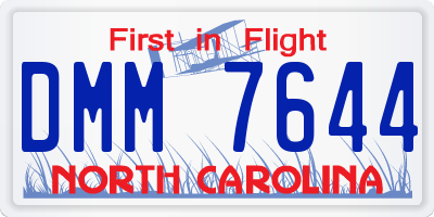 NC license plate DMM7644