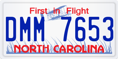 NC license plate DMM7653