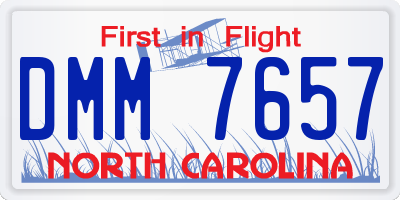 NC license plate DMM7657