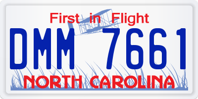 NC license plate DMM7661