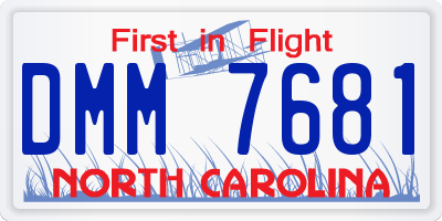 NC license plate DMM7681