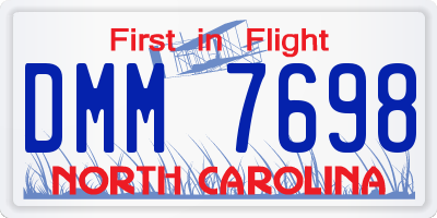 NC license plate DMM7698