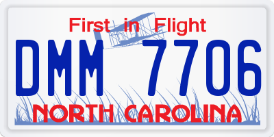 NC license plate DMM7706