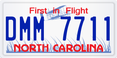 NC license plate DMM7711
