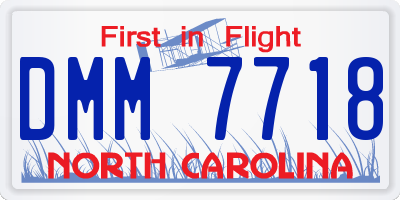 NC license plate DMM7718