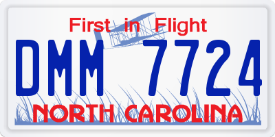 NC license plate DMM7724