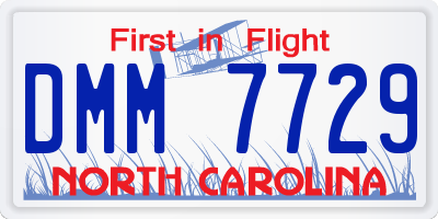 NC license plate DMM7729
