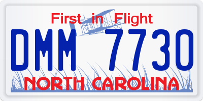 NC license plate DMM7730
